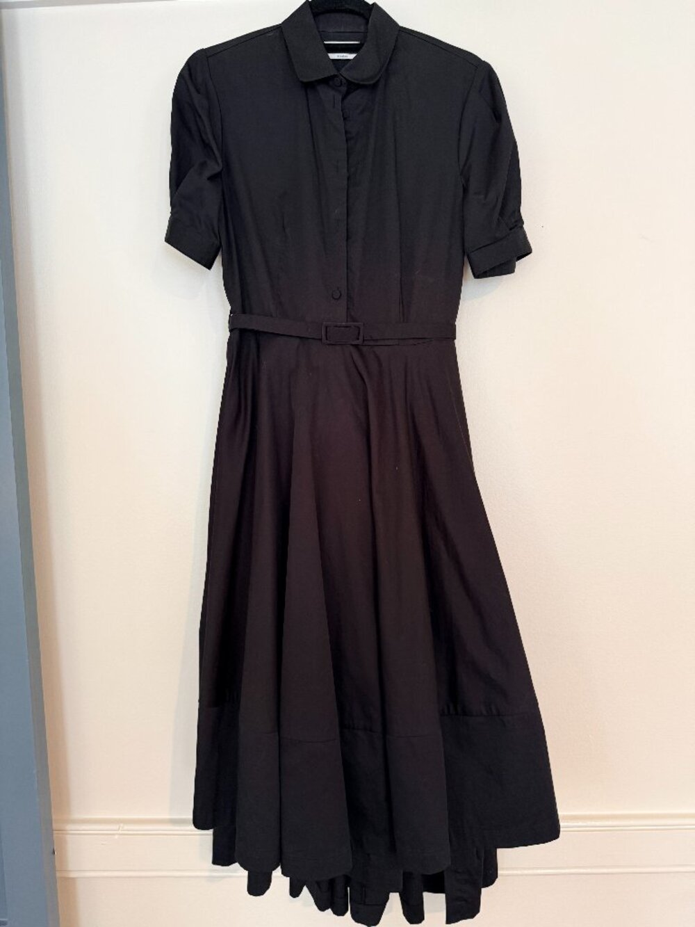 CO Essentials Belted Cotton Midi Shirtdress Black Size M